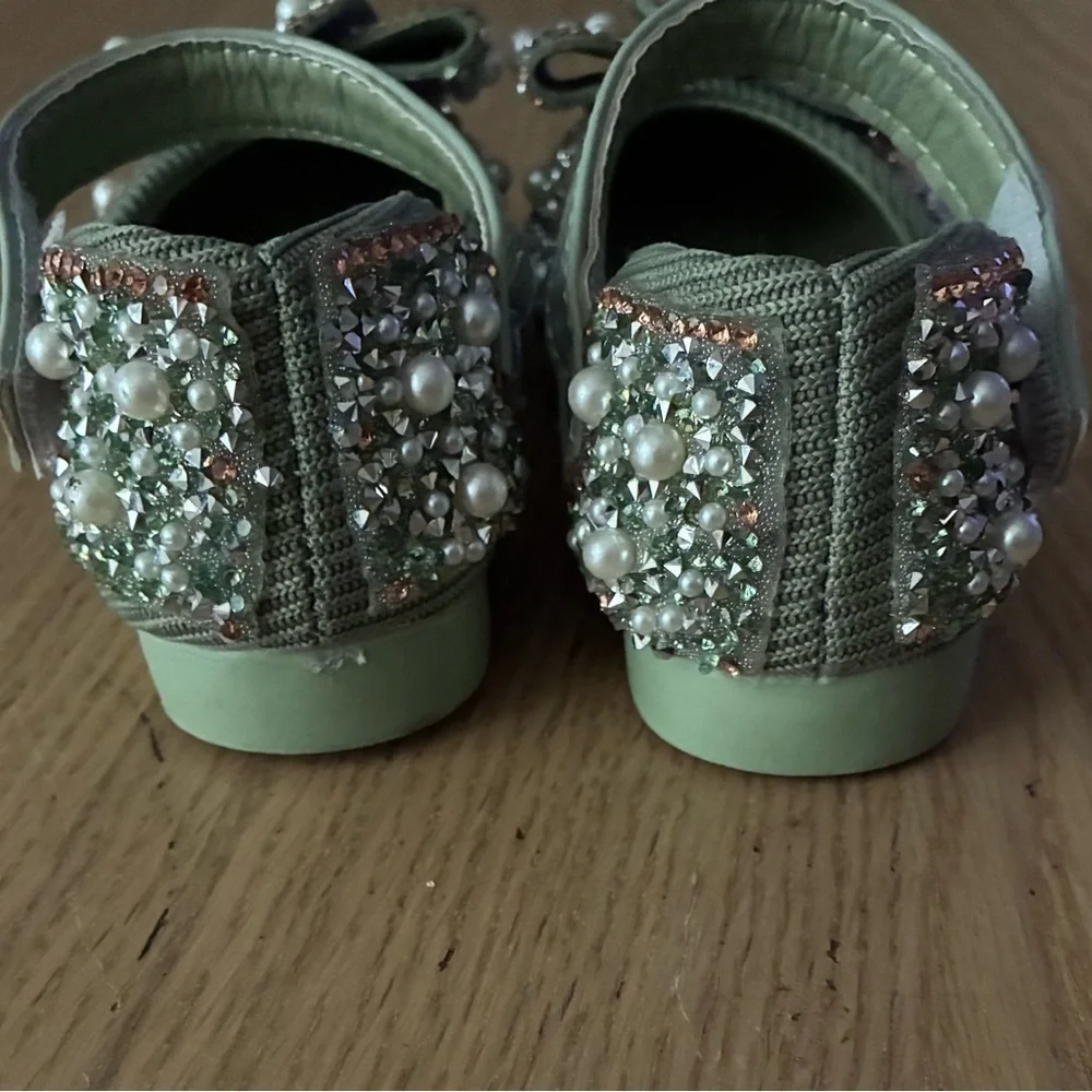 Meng Ke Xuan Elegant Kids' Sparkling Pearl Rhinestone Shiny Kids Princess Shoes